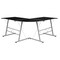 Emma and Oliver L-Shaped Computer Corner Glass Desk, Gaming Desk, Home Office Corner Desk